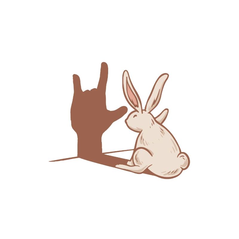 ILY Rabbit ASL Gestes de la main Sourd Perte auditive