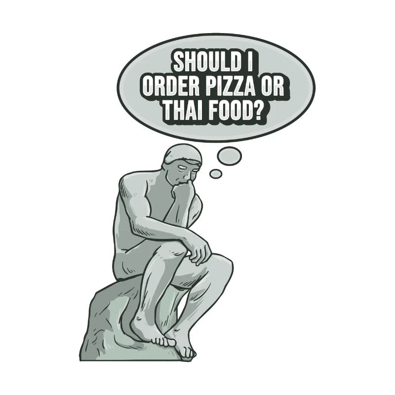 Denker Statue Pizza Design pour un