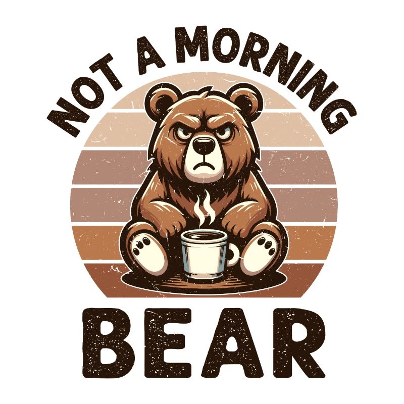 Grumpy bear with coffee