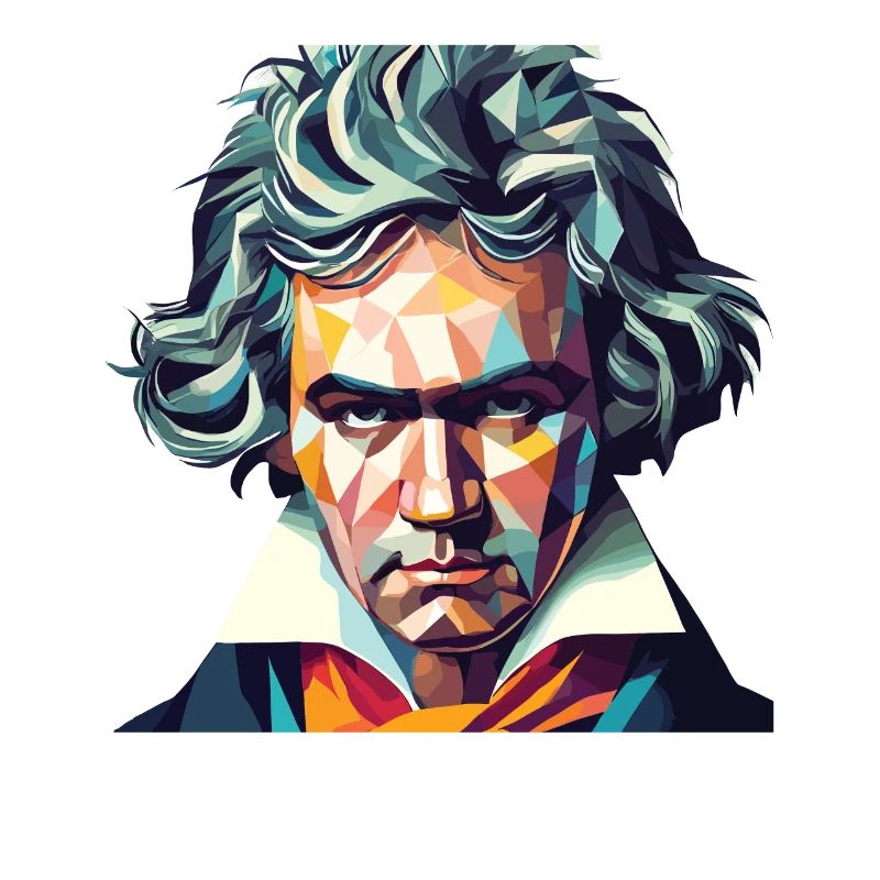 Beethoven Polygon Geometric Art