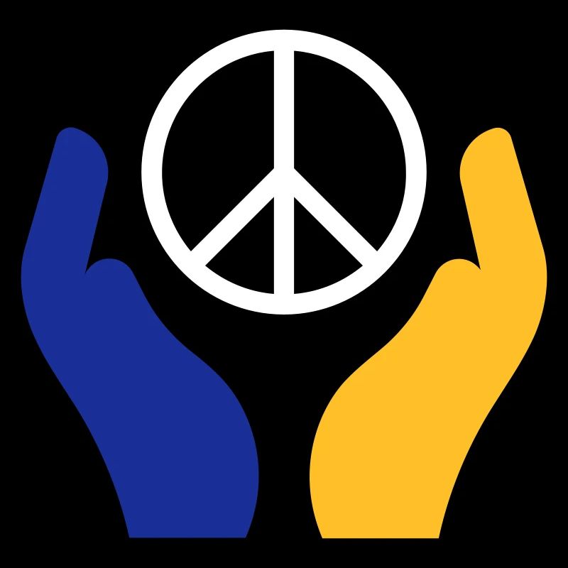 Ukraine Peace Zeichen über zwei Händen