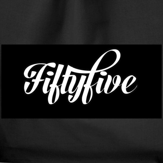 Fiftyfive -teksti valkosita mustalla