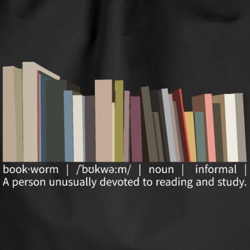Book worm in English - Drawstring Bag
