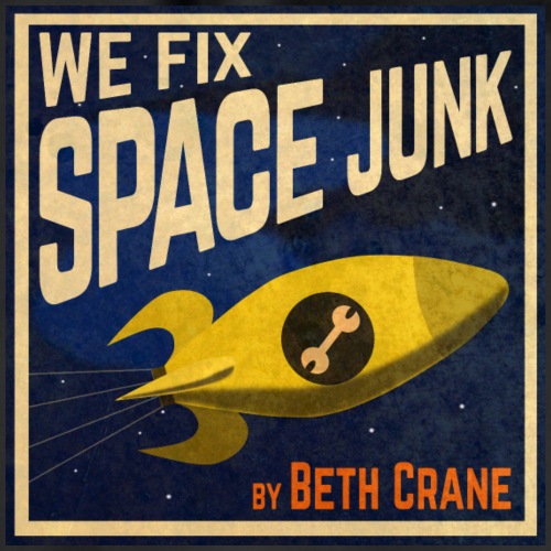 We Fix Space Junk logo (square) - Drawstring Bag