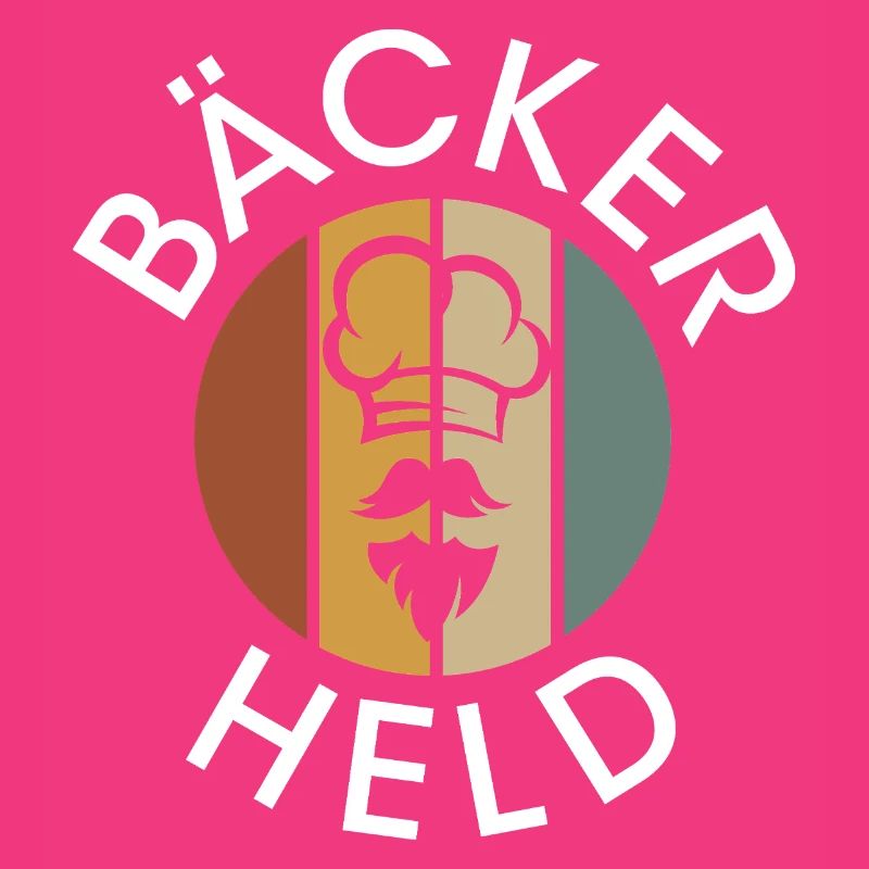 vintage baker logo - retro bakery with beard