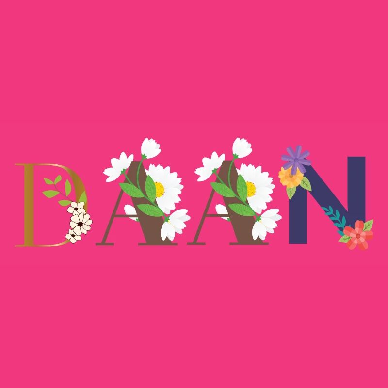 Nom DAAN décoré de fleurs