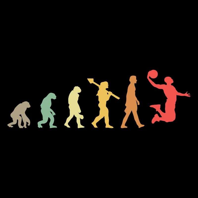 Evolution Basketball Basketballer Entwicklung Retr