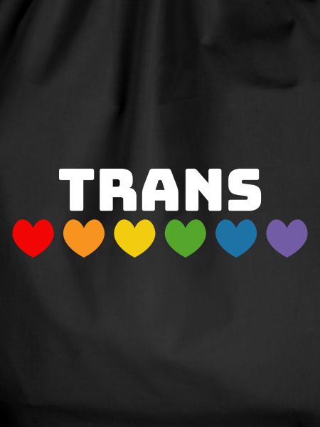 Rainbow heart trans white