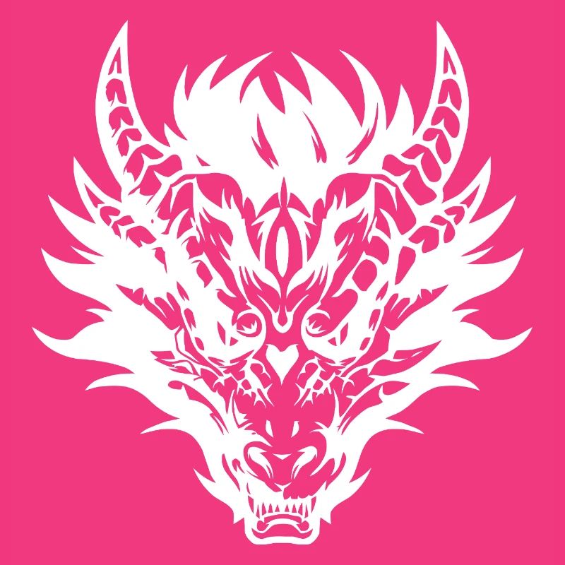 Conception complexe de masque de dragon tribal