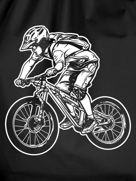 Mountain Biking Cartoon Graphic