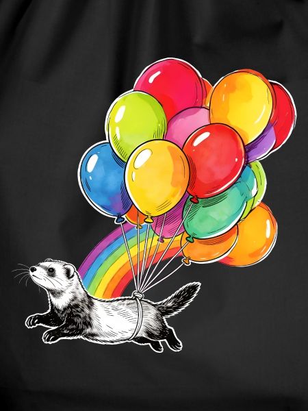 Frettchenballons und Regenbogen