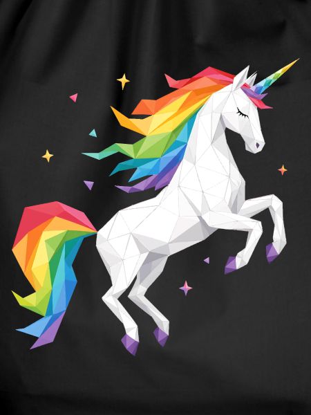 Geometrisches Regenbogen Einhorn