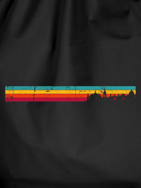 Retro Skyline Sunset Silhouette