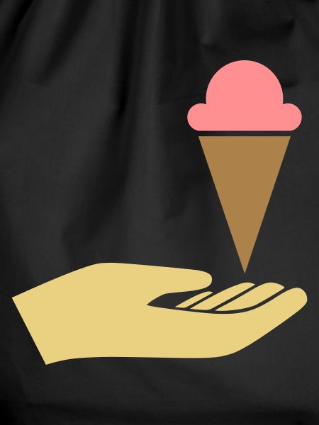 Hand reaches ice