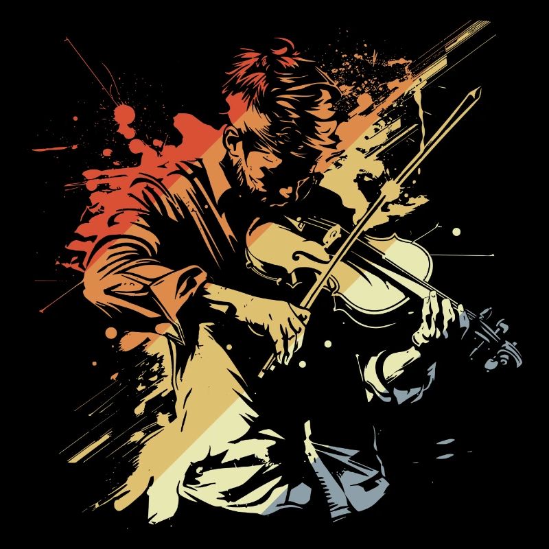 Retro Violin Player