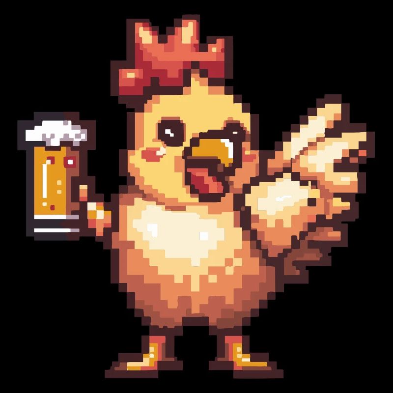 Huhn Pixel Bier