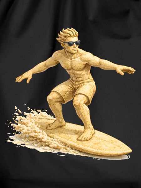 Sand surfer on the surfboard