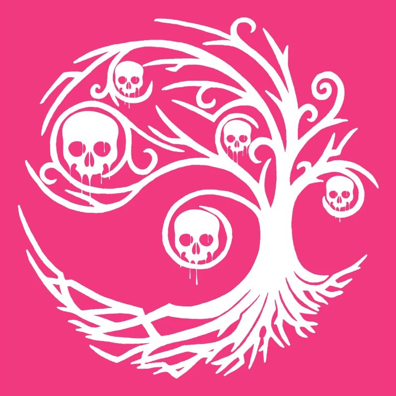 White tree with skulls