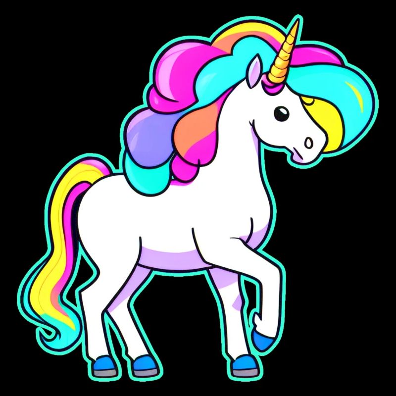 Licorne arc-en-ciel colorée