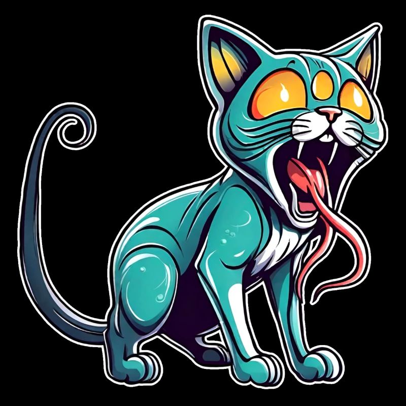 Chat extraterrestre cool avec trois yeux