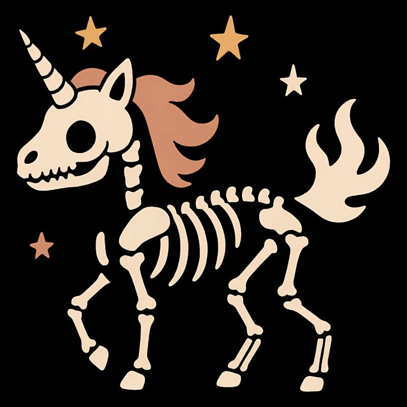 Squelette Licorne Étoiles