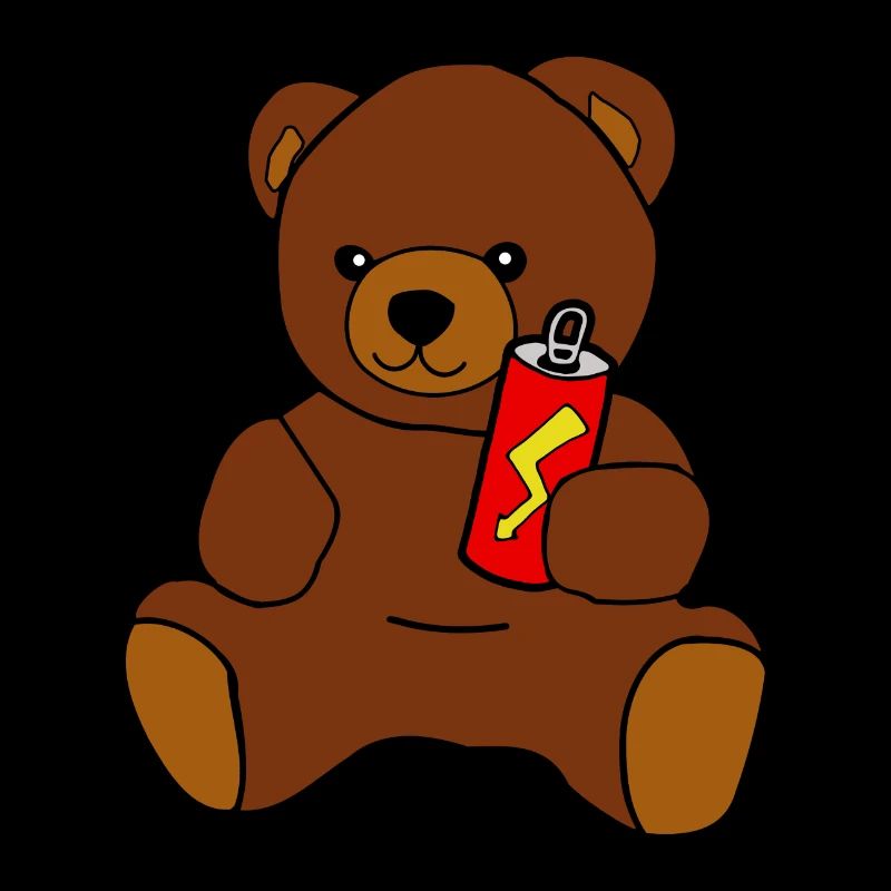 Teddy-Bär mit Energy Drink