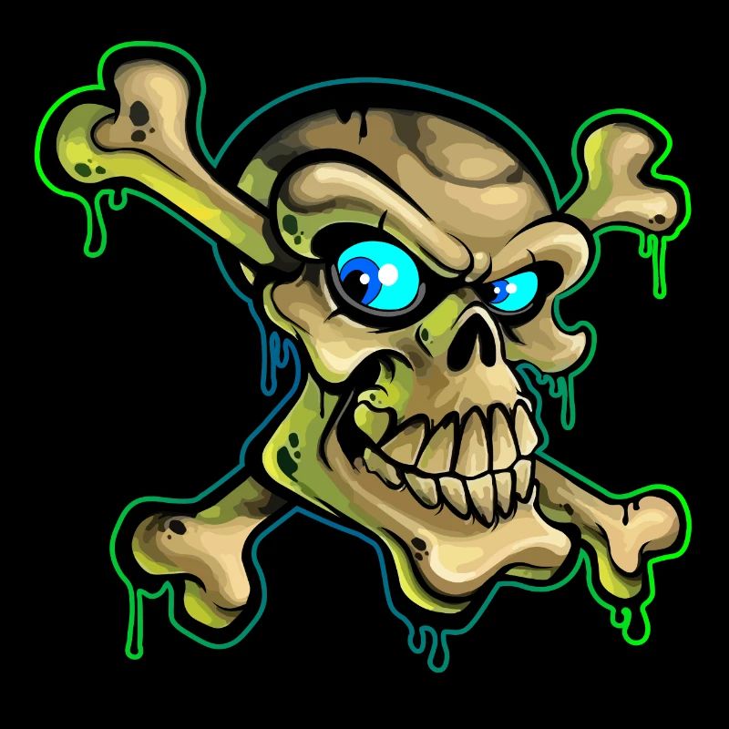 Dessin de crâne de pirate graffiti