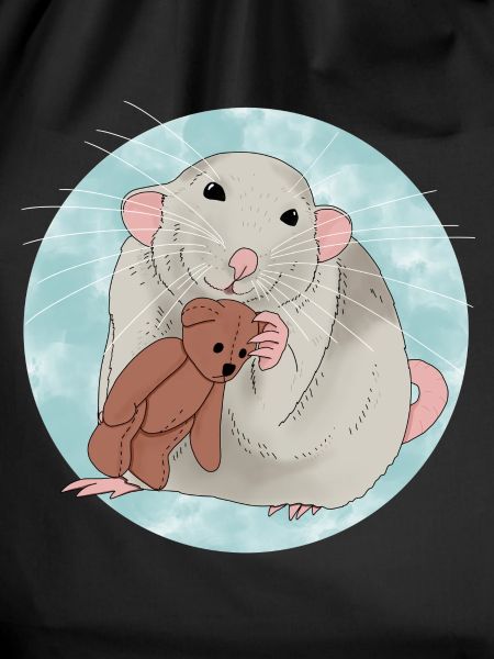 Nette Ratte mit Teddybär