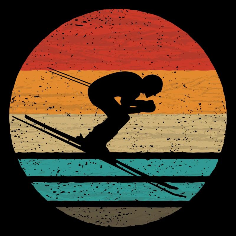 Skiing Retro Style Vintage