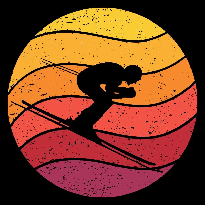 Skiing Retro Style Vintage