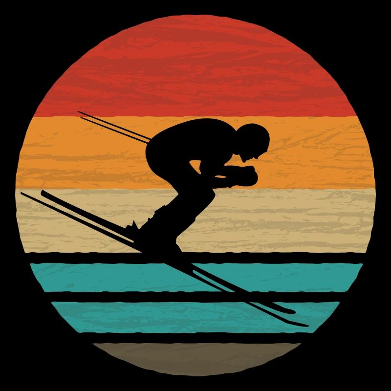 Skiing Retro Style Vintage