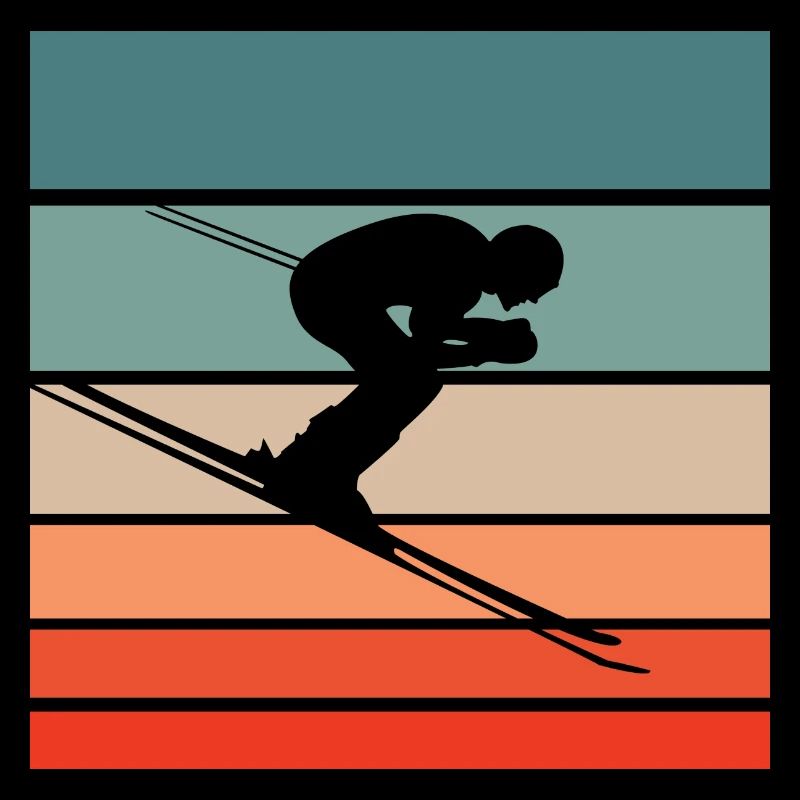 Skiing Retro Style Vintage