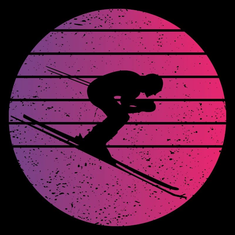Skiing Retro Style Vintage