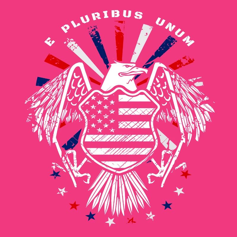 E Pluribus Unum avec drapeau américain et aigle