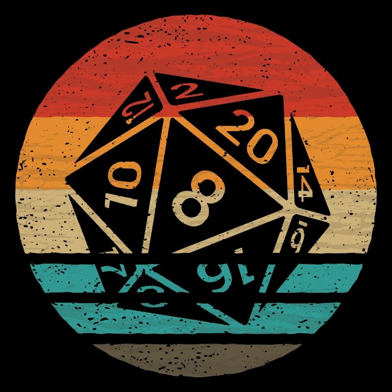 20-sided Cube Retro Style Vintage