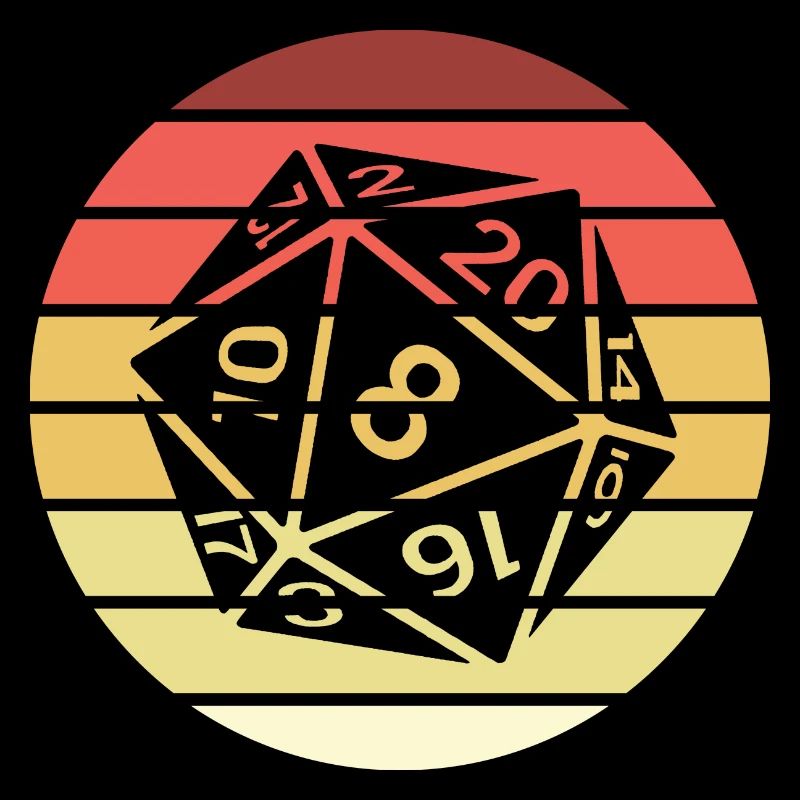 20-sided Cube Retro Style Vintage