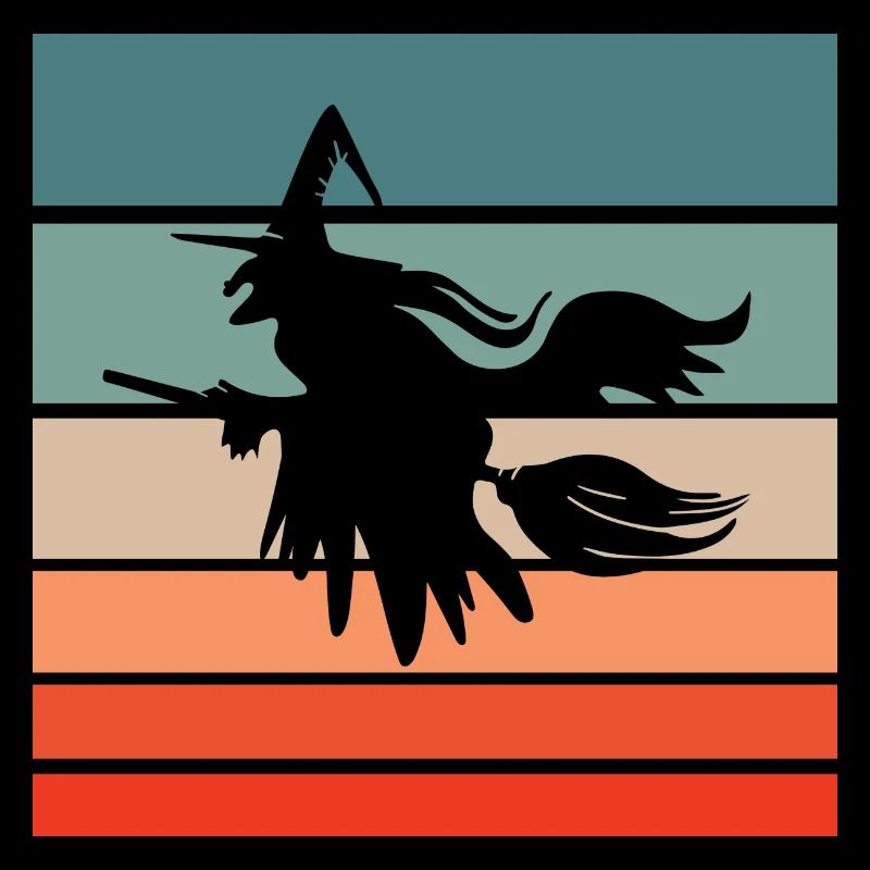 Balai de sorcière Helloween Retro Style Vintage