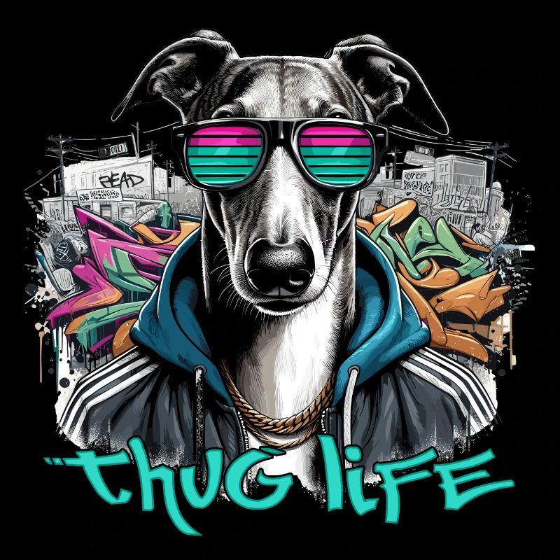 Windhund Gangster Leben Graffiti Geschenk