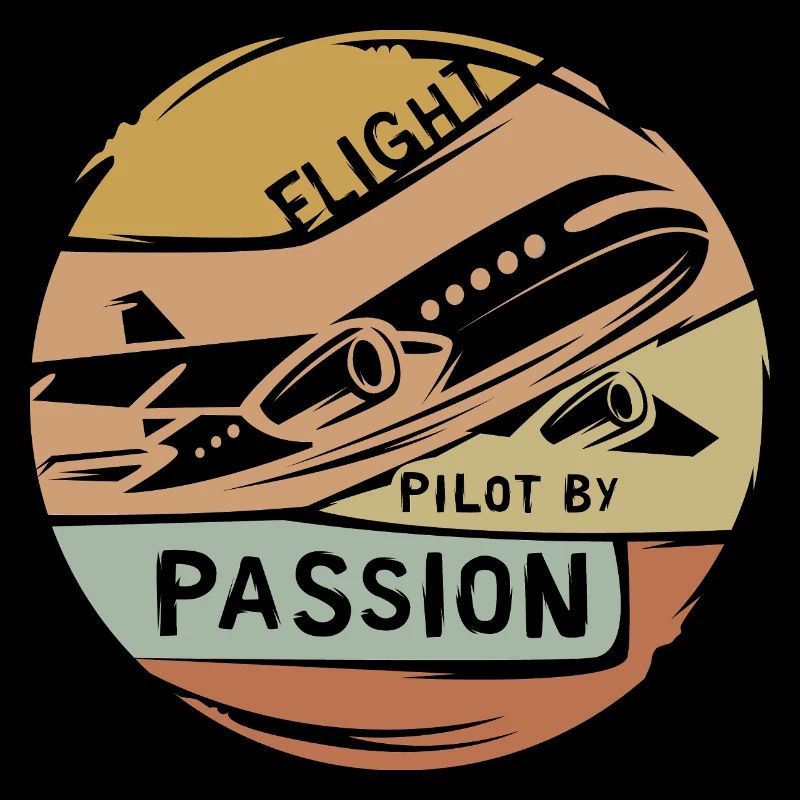 Vintage Airplane Logo - Pilot by Passion Emblem