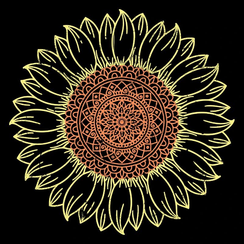 Kompliziertes Mandala Sonnenblumen-Design