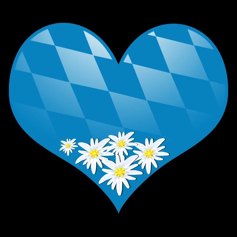 Bayern Herz mit Edelweiß