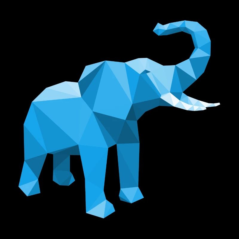 Bleu éléphant avec effet LowPoly élégant