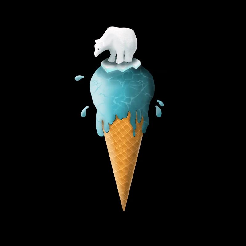 Eisbär auf schmelzendem Eis - Save the Planet