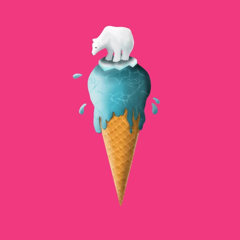 Eisbär auf schmelzendem Eis - Save the Planet