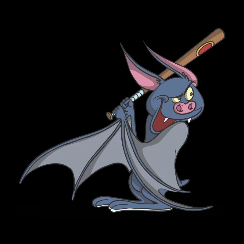 Fledermaus mit Baseball Schläger