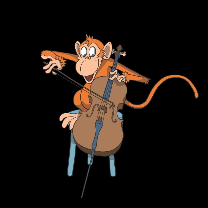 Singe joue du violoncelle