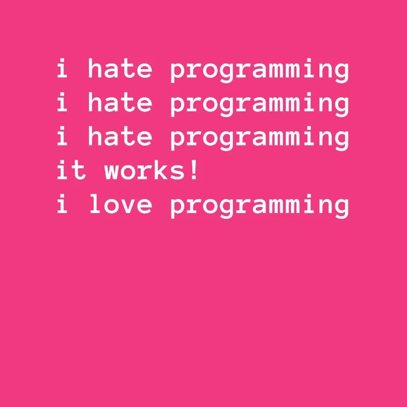I hate programming - I love programming