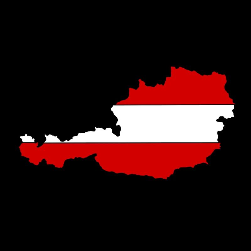 Austria Map with Flag