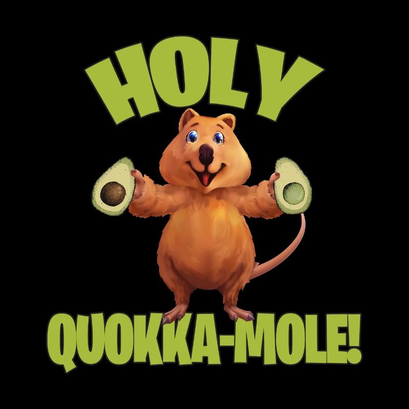 Quokka Funny Australia Avocado Kangaroo Cute Comic