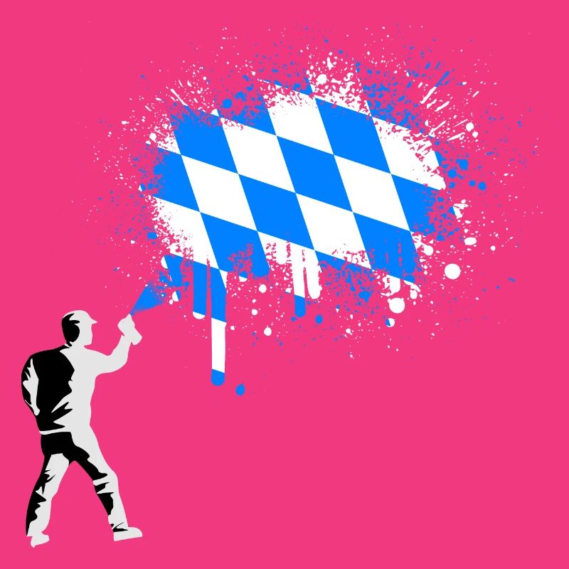Drapeau bavarois Graffiti Éclaboussures de couleur